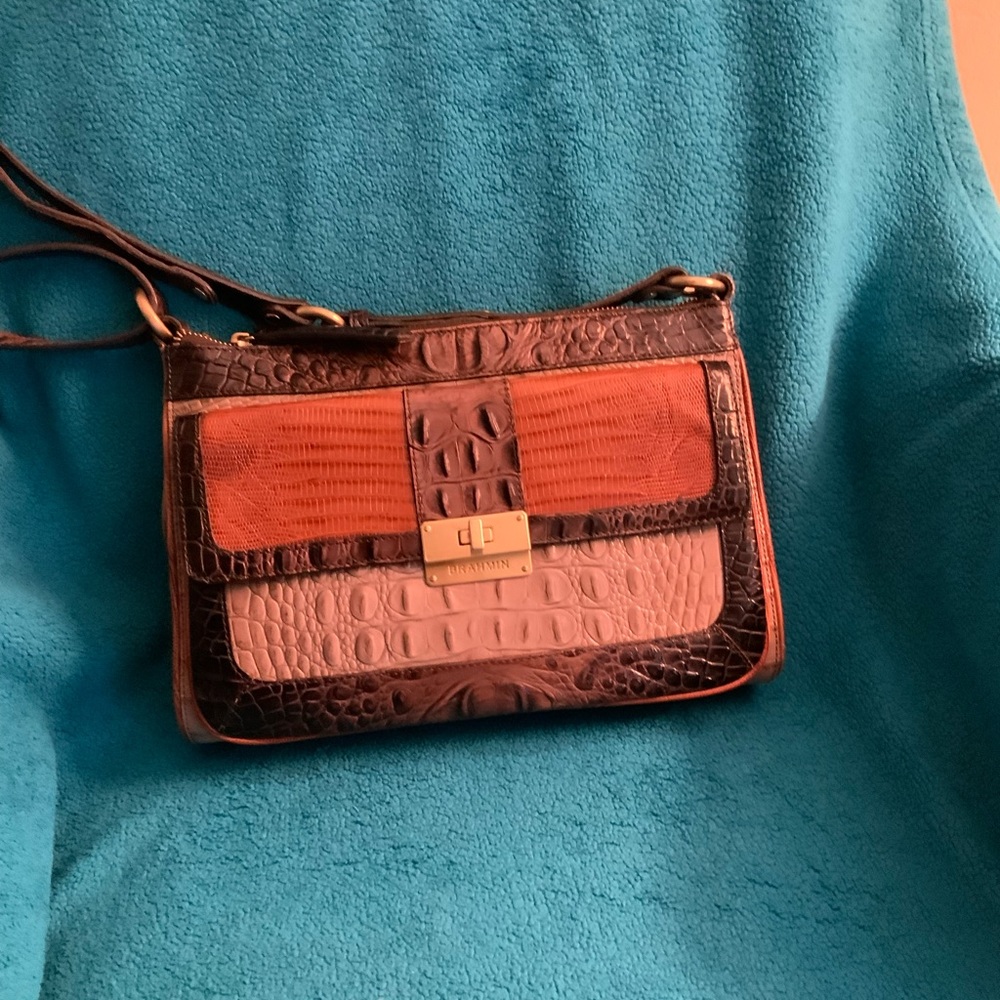 NWOT Brahmin Rosie Tri-Texture Croc Satchel